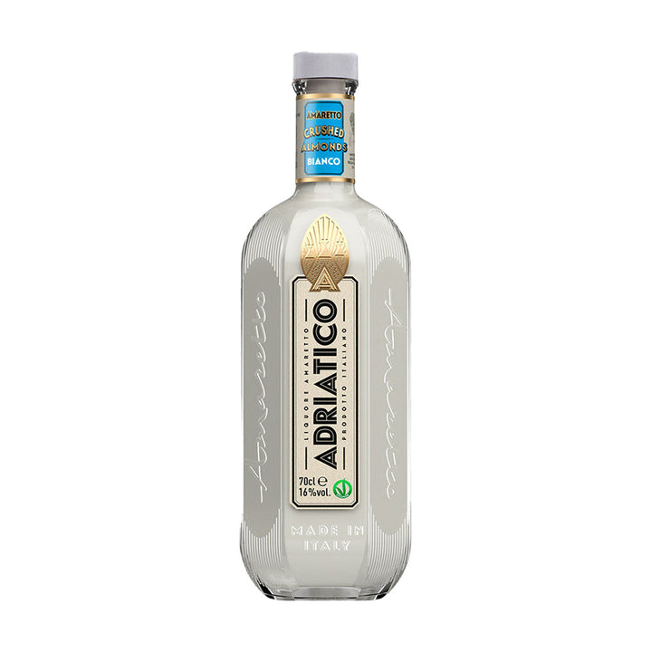 Adriatico Amaretto Bianco bottle on a white background