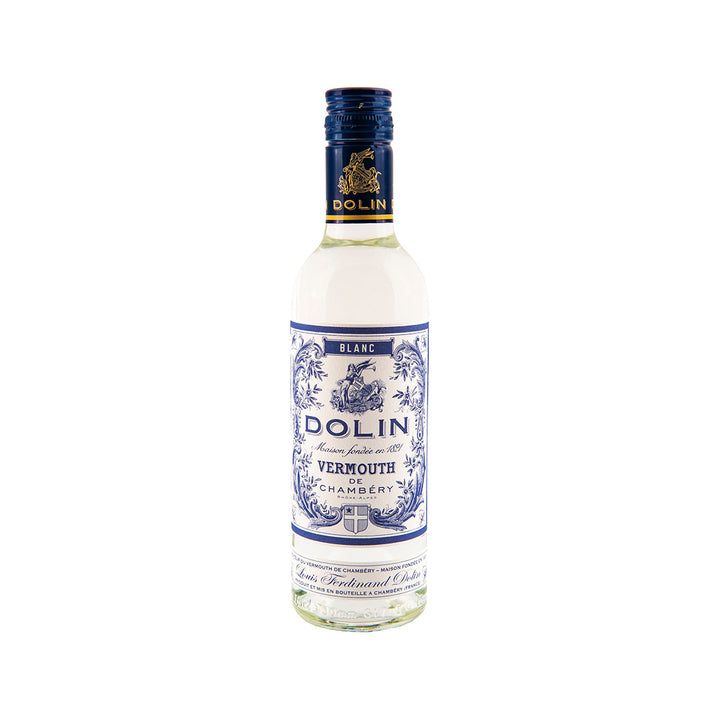 Bottle of Dolin Blanc Vermouth 375ml on a white background